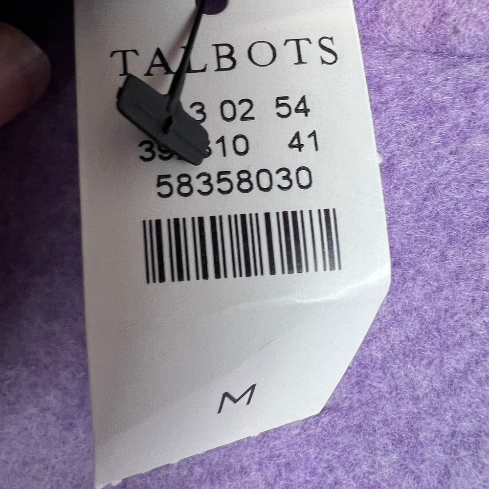 Talbots Women Swesater Lavender Purple Fleece Mock Neck Button Detail Pullover M - Picture 6 of 12